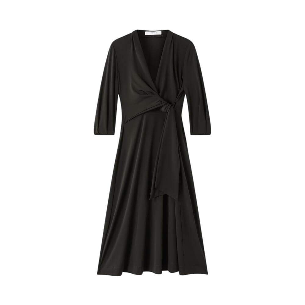 L.K. Bennett Aiper Black Tie Front Jersey Dress